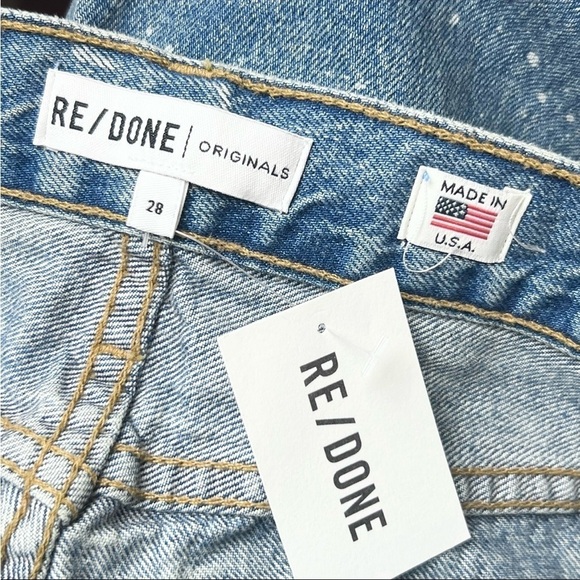 NWT RE/DONE 90s High Rise Acid Wash Denim Relaxed Fit Straight Leg Jeans 28 - Picture 6 of 9